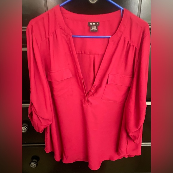 Torrid fuchsia 3/4 sleeve Harper size 2 - Picture 3 of 4